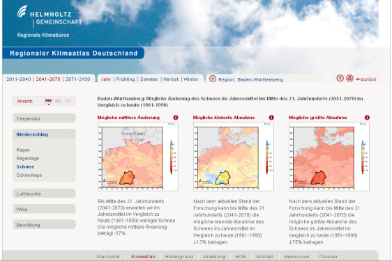 Regionaler Klimaatlas Deutschland 2041-2071